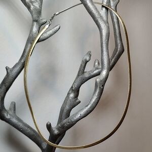 2 Tone Gold And 925 Silver Omega Necklace, Jewelry, Women, Made In Italy